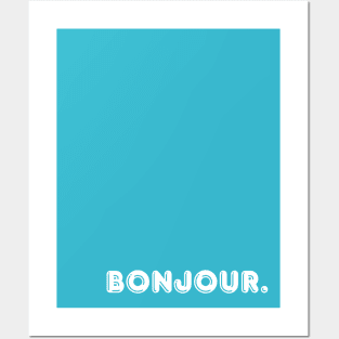 Blue Bonjour Posters and Art